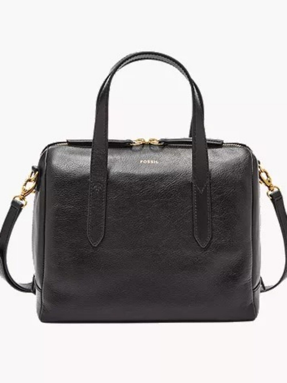 Fossil Black Leather Sydney Satchel Purse